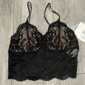 Black lace bralette.